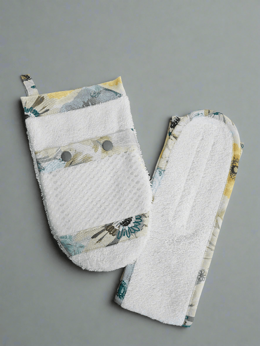 Ens. Gant de bain et bandeau démaquillant