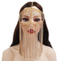 Punk Rhinestone Tassel Fringed Face Mask Head Chains - www.Shopthatapp.com