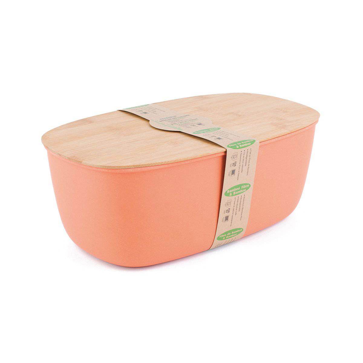 Peterson Housewares & Artwares bamboo bread bin peach for stylish kitchen storage