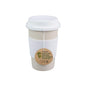 Peterson Housewares Insulated Coffee Cup White made from bamboo fiber with a spill-resistant lid