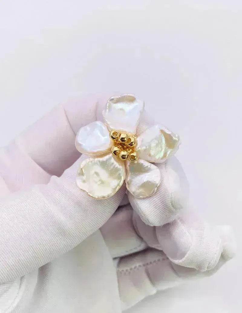Baroque Pearl Earrings Female European And American Temperament Personality Flower Stud Earrings - www.Shopthatapp.com