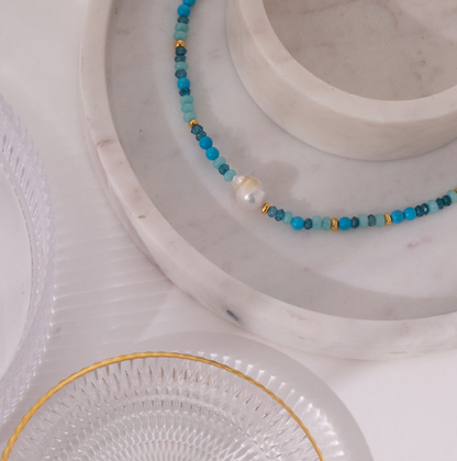 Baroque Pearl & Precious Stone Necklace - www.Shopthatapp.com