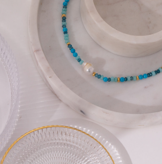 Baroque Pearl & Precious Stone Necklace - www.Shopthatapp.com