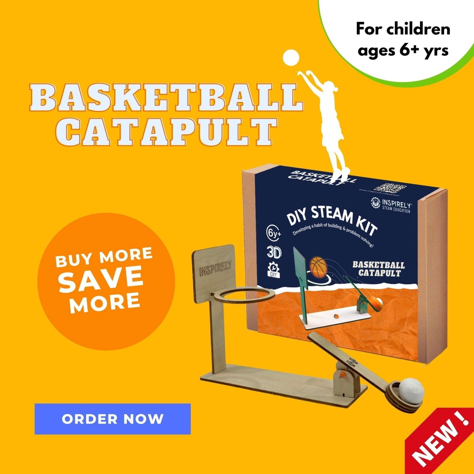 Basketball Catapult | DIY STEM Kit / Project | For Ages 6-99 Yrs - www.Shopthatapp.com
