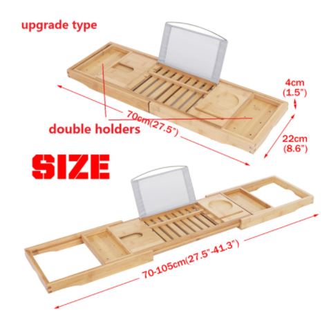 Bamboo Bath Caddy Tray - www.Shopthatapp.com