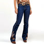 Butt-Lifting Mid-Rise Bootcut Jeans - Intricate Statement Embroidery On Leg & Pockets, Perfect Vaquera Vibe - www.Shopthatapp.com