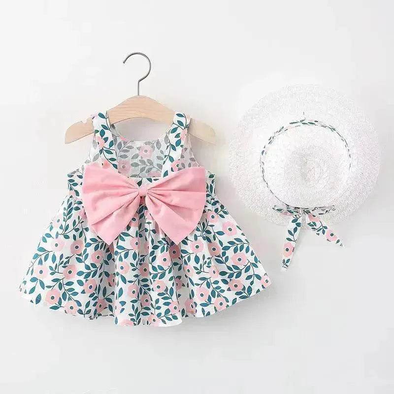 Casual Newborn Baby girl Printed Bow Princess Dress - www.Shopthatapp.com