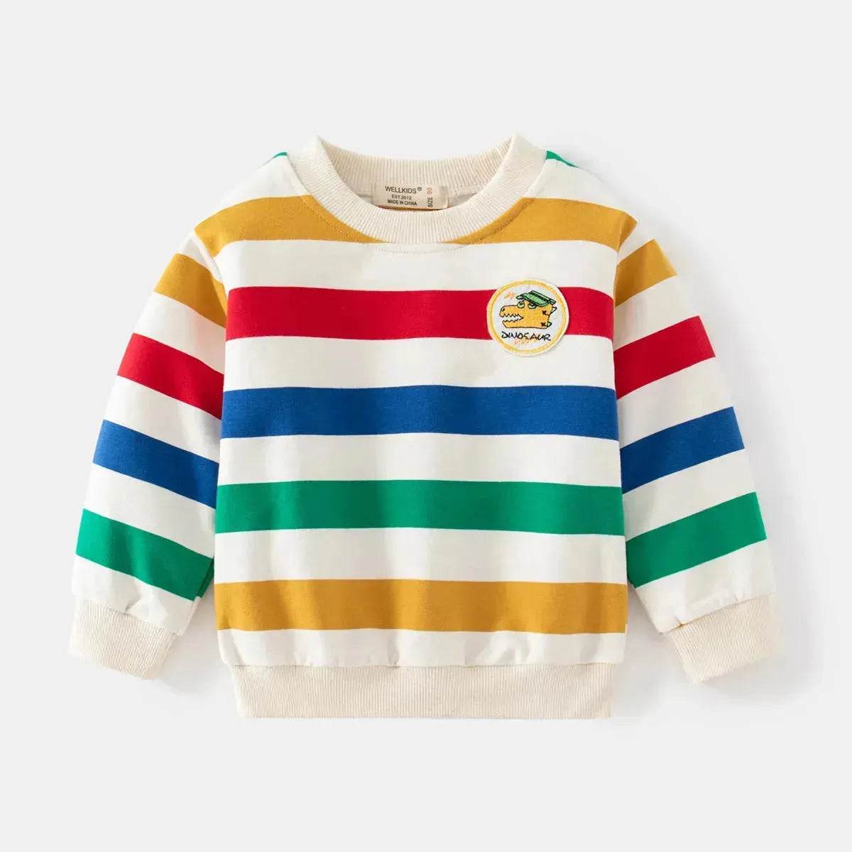 Unisex Colorful Striped Long-sleeved Sweater for Kids Pullover for Kids - www.Shopthatapp.com