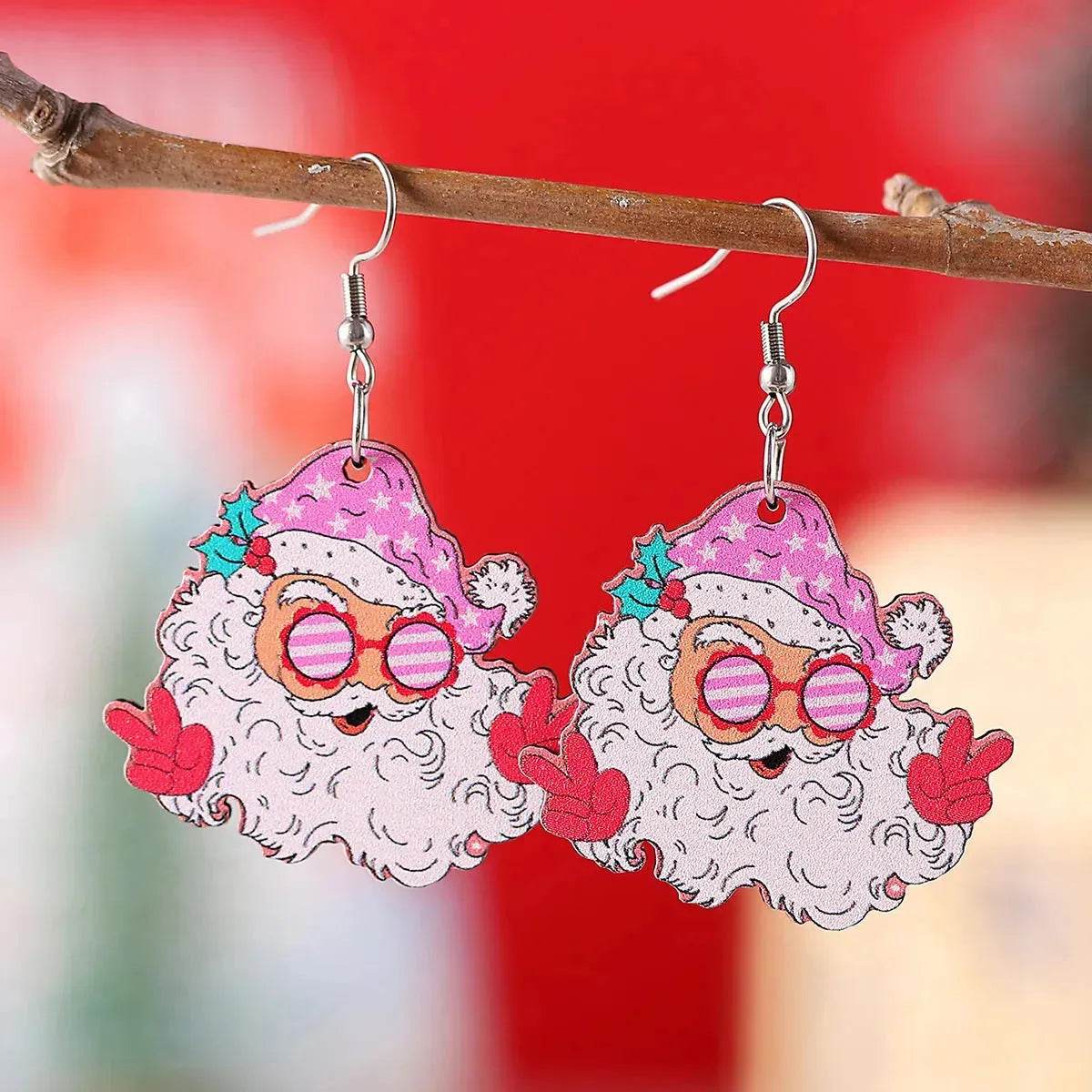Funny Santa Claus Earrings Christmas Pendant Earrings Gift - www.Shopthatapp.com