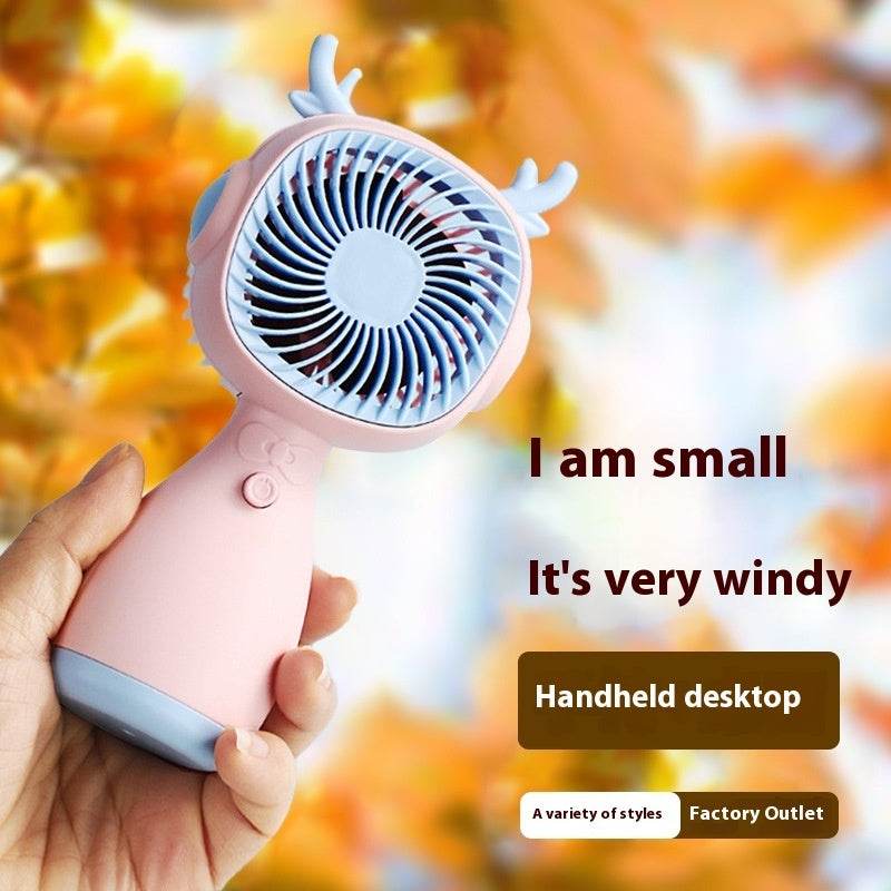 Small Handheld Fan Desktop Cartoon Mini Electric Usb Student Portable Gift - www.Shopthatapp.com