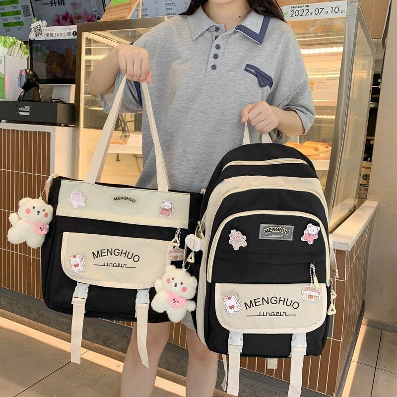 2pcs Large Capacity School College Girls Backpack Shoulder Bag - www.Shopthatapp.com