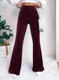 High Waist Lamp Wick Corduroy Bell-bottom Pants Wide Leg Women - www.Shopthatapp.com