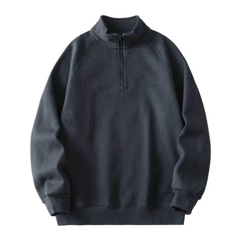 Autumn Winter half zip Stand-collar Fleece Sweatshirt Pullover tops for men - www.Shopthatapp.com