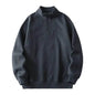 Autumn Winter half zip Stand-collar Fleece Sweatshirt Pullover tops for men - www.Shopthatapp.com