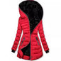 Hooded Warm Fleece Padded Jacket Mid-length Jacket Black Padded Jacket - www.Shopthatapp.com