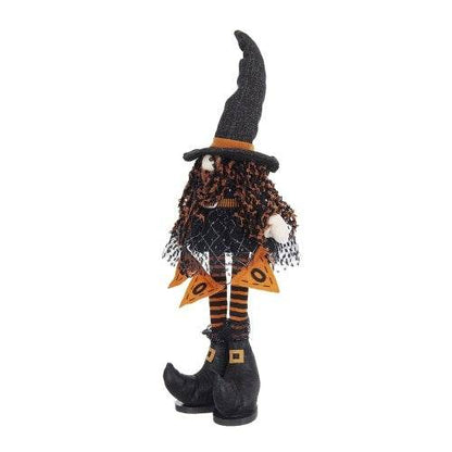 8.3x5x24 Fabric Standing Gnome W Orange Banner  Spring Body, For Halloween Decor - www.Shopthatapp.com