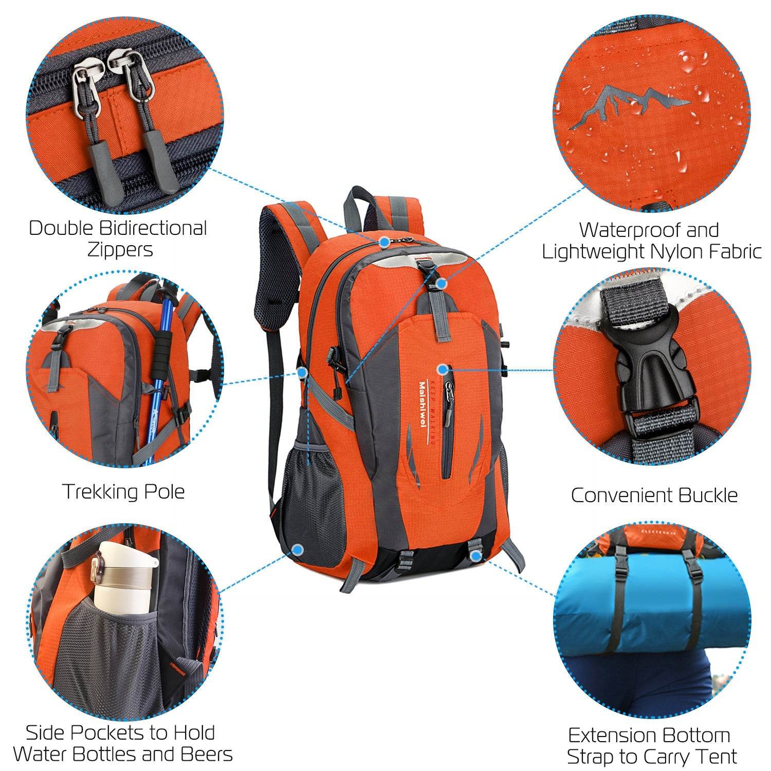 36L Outdoor Backpack Waterproof Daypack Travel Knapsack - www.Shopthatapp.com