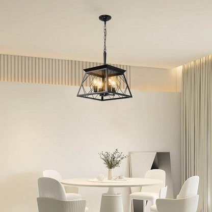4 Lights Farmhouse Chandelier For Dining Room Black - www.Shopthatapp.com