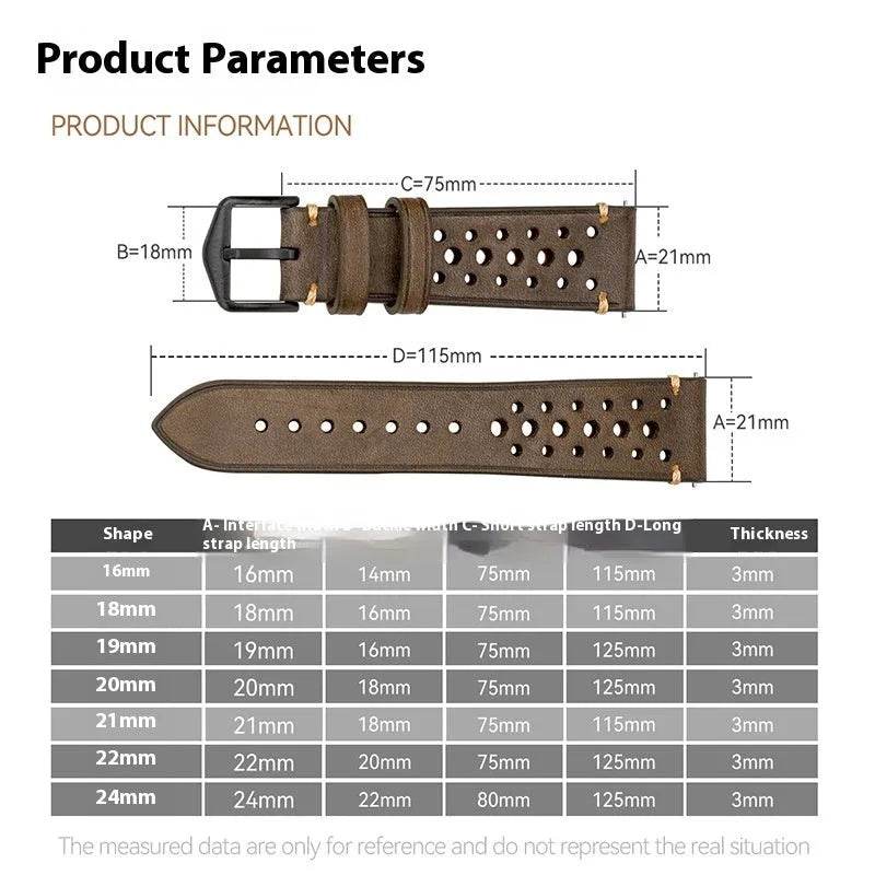 20mm Watch First Layer Cow Leather Watch Strap Retro Comfort - www.Shopthatapp.com