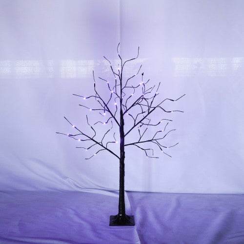3 Pac Halloween Spooky Tree With Purple Lights, 4FT 5FT And 6FT, Lighted Black Tree For Halloween Decoration - www.Shopthatapp.com