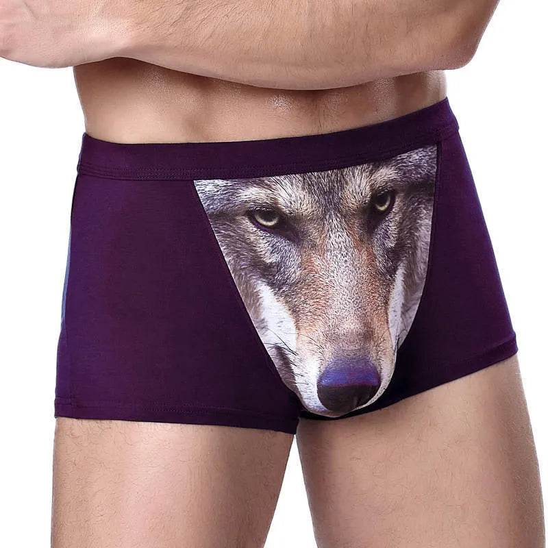 Printed Wolf Head Big Bird  Men's Boxer Briefs Underwear - www.Shopthatapp.com