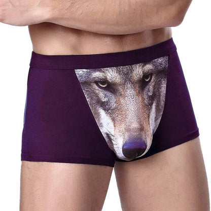 Printed Wolf Head Big Bird  Men's Boxer Briefs Underwear - www.Shopthatapp.com