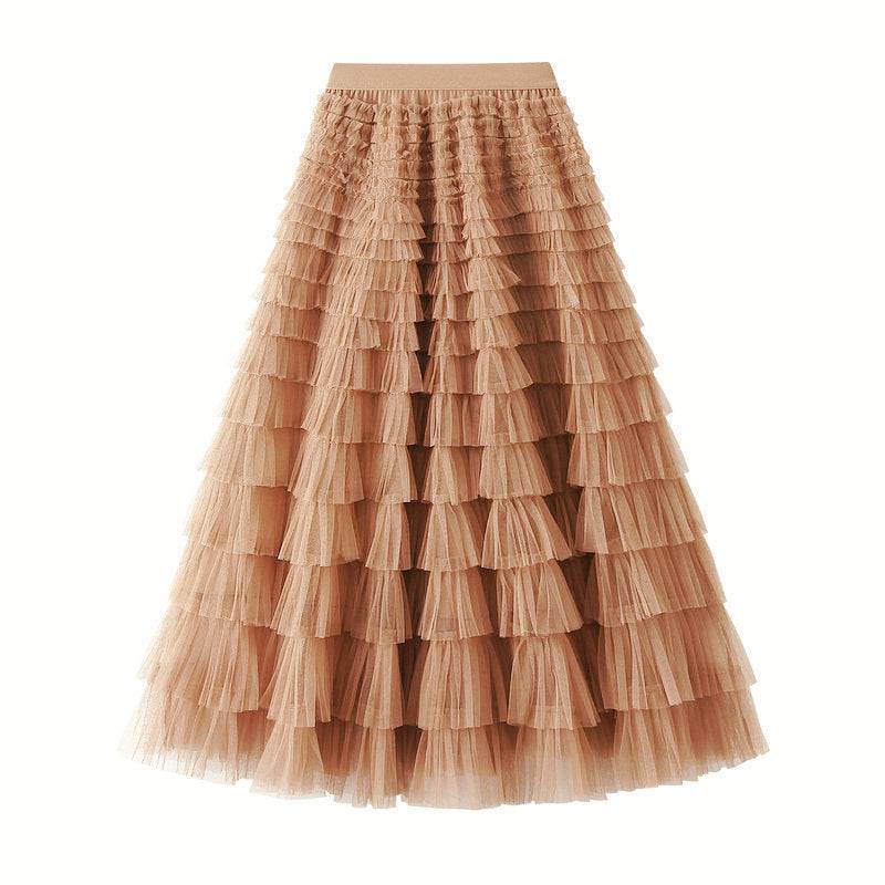 Cake Skirt Women's White Gauze long Layered tulle Skirt - www.Shopthatapp.com
