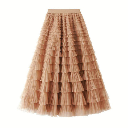 Cake Skirt Women's White Gauze long Layered tulle Skirt - www.Shopthatapp.com