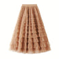 Cake Skirt Women's White Gauze long Layered tulle Skirt - www.Shopthatapp.com