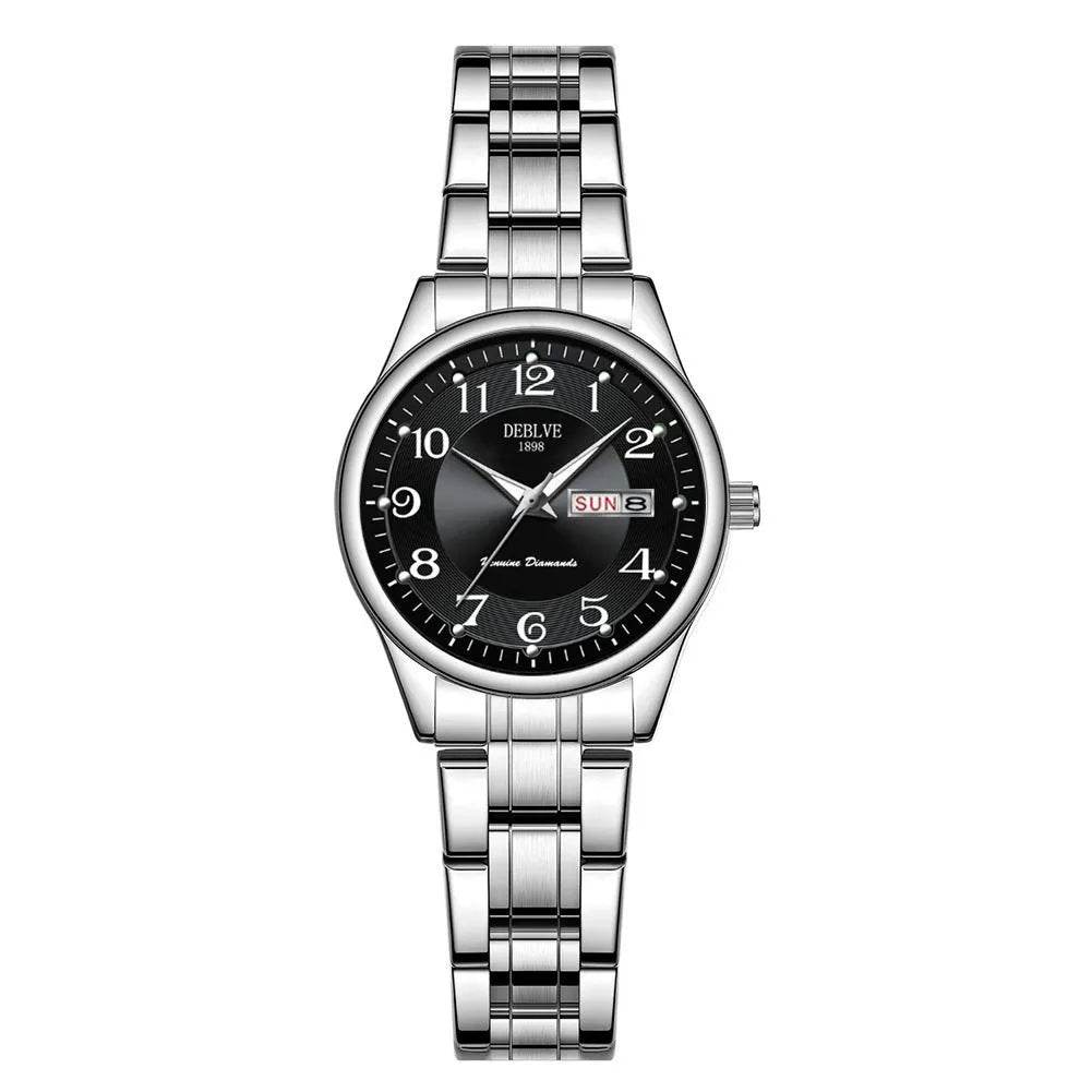 Ultra-thin Steel Strap Double Calendar Luminous Watrproof Watch - www.Shopthatapp.com