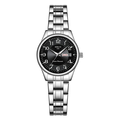 Ultra-thin Steel Strap Double Calendar Luminous Watrproof Watch - www.Shopthatapp.com