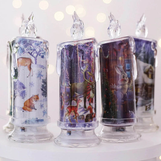 Christmas Transparent Electronic Flameless Candles Decorative Gifts - www.Shopthatapp.com
