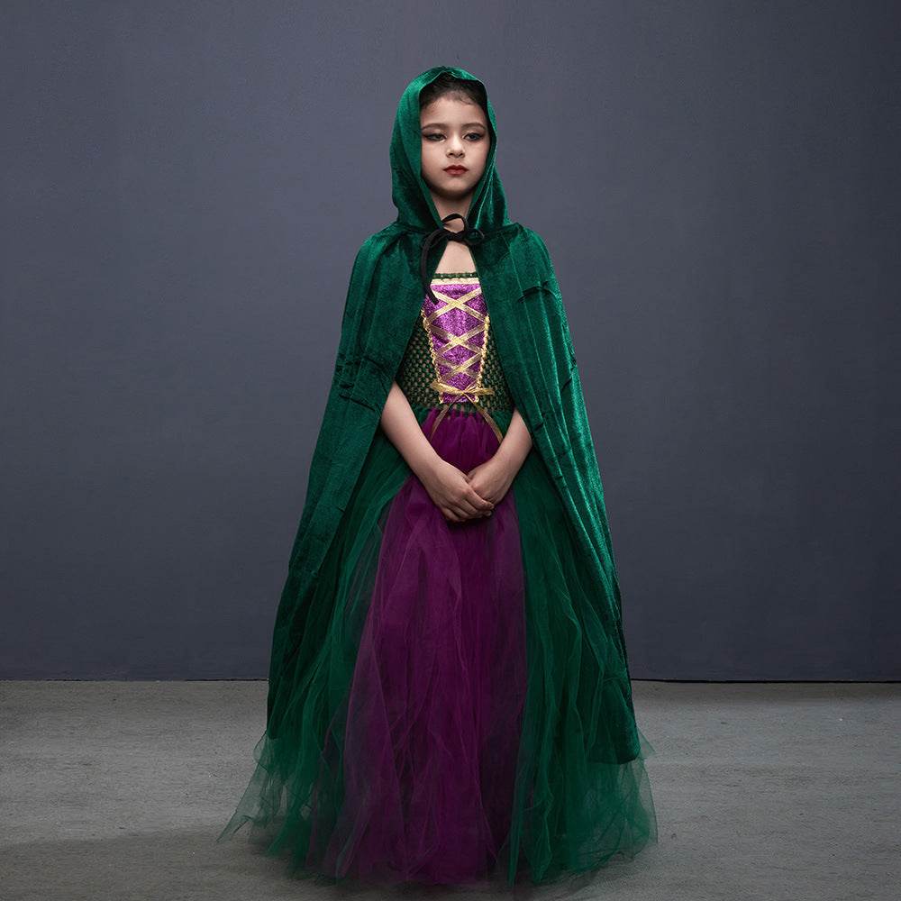 Halloween Costume Witch Children Dress Cloak Broom Set - www.Shopthatapp.com