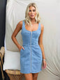 Spring And Summer Casual Slim Fit Denim Sleeveless Dress - www.Shopthatapp.com