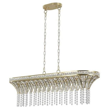 Modern Champagne Gold Kitchen Island Lamp - Oval Crystal Ceiling Chandelier - www.Shopthatapp.com