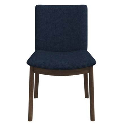 Laura Blue Linen Solid Wood Dining Chair  Set Of 2 Mid-Century Modern Style - www.Shopthatapp.com