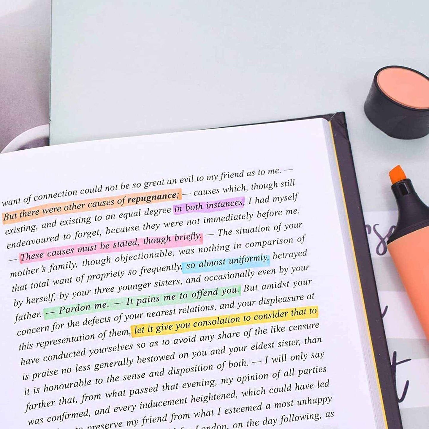 6 x Assorted Pastel Highlighter Pens - Vivid Pastel Marker School - and Office