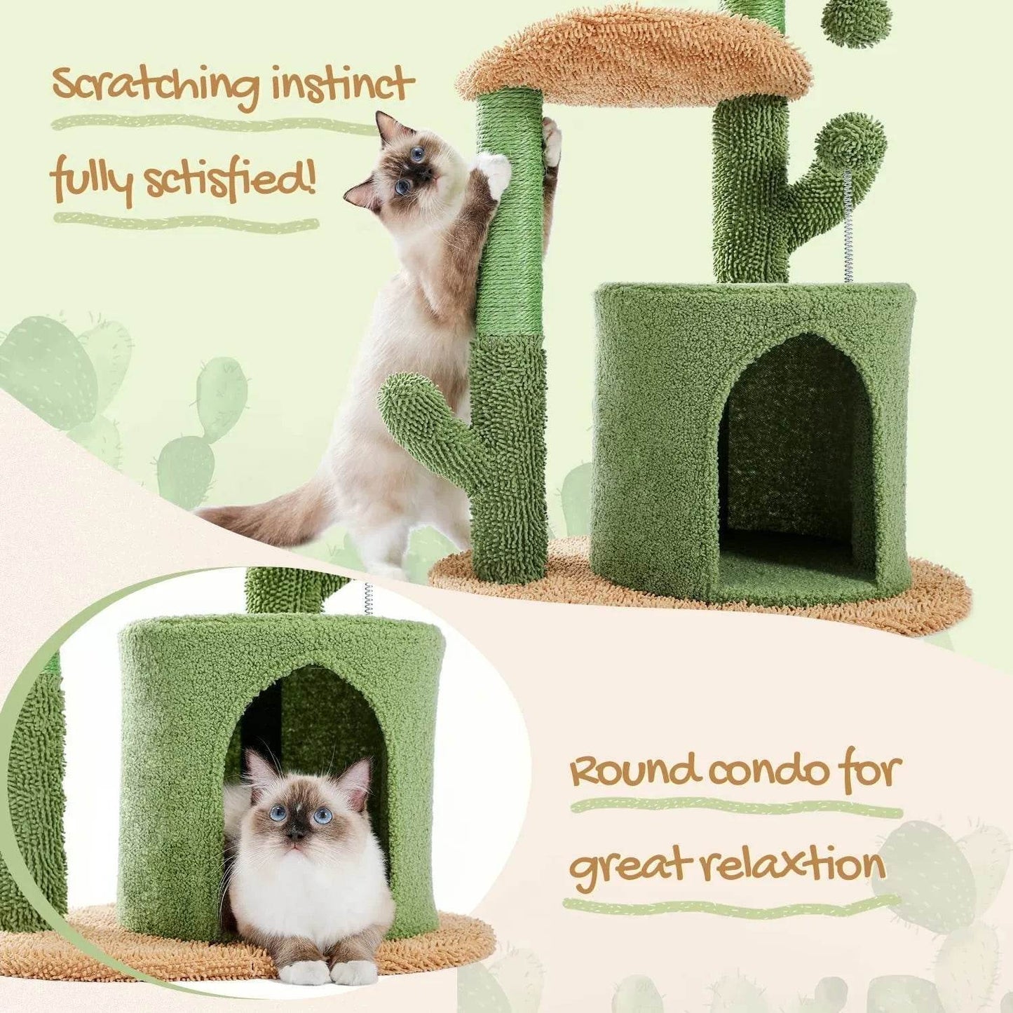 Climbing Frame Cat Nest Tree 32-inch Cactus Cat Climbing Frame - www.Shopthatapp.com