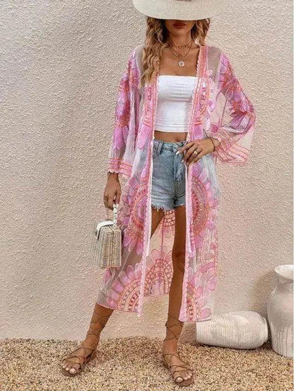 Beach Cover-up Pattern Sun Protection Cardigan Female - www.Shopthatapp.com