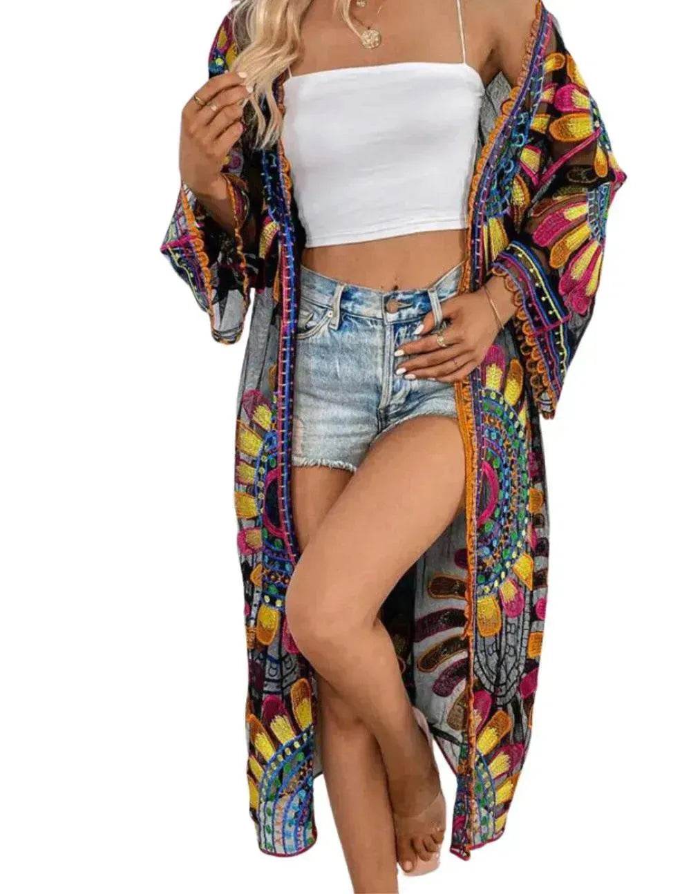Beach Cover-up Pattern Sun Protection Cardigan Female - www.Shopthatapp.com