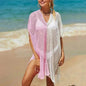 Beach Hollow Out Tops Cover-Up Knit Bikini Over-Blouse - www.Shopthatapp.com