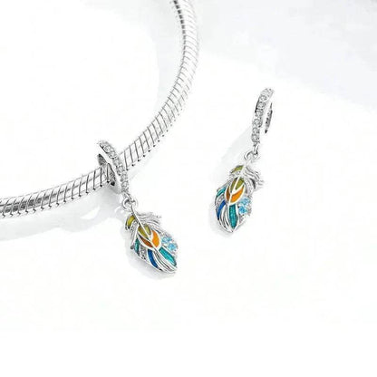 Beads DIY Pendent Accessories Enamel Feather - www.Shopthatapp.com