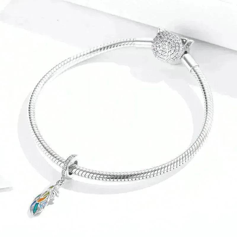 Beads DIY Pendent Accessories Enamel Feather - www.Shopthatapp.com