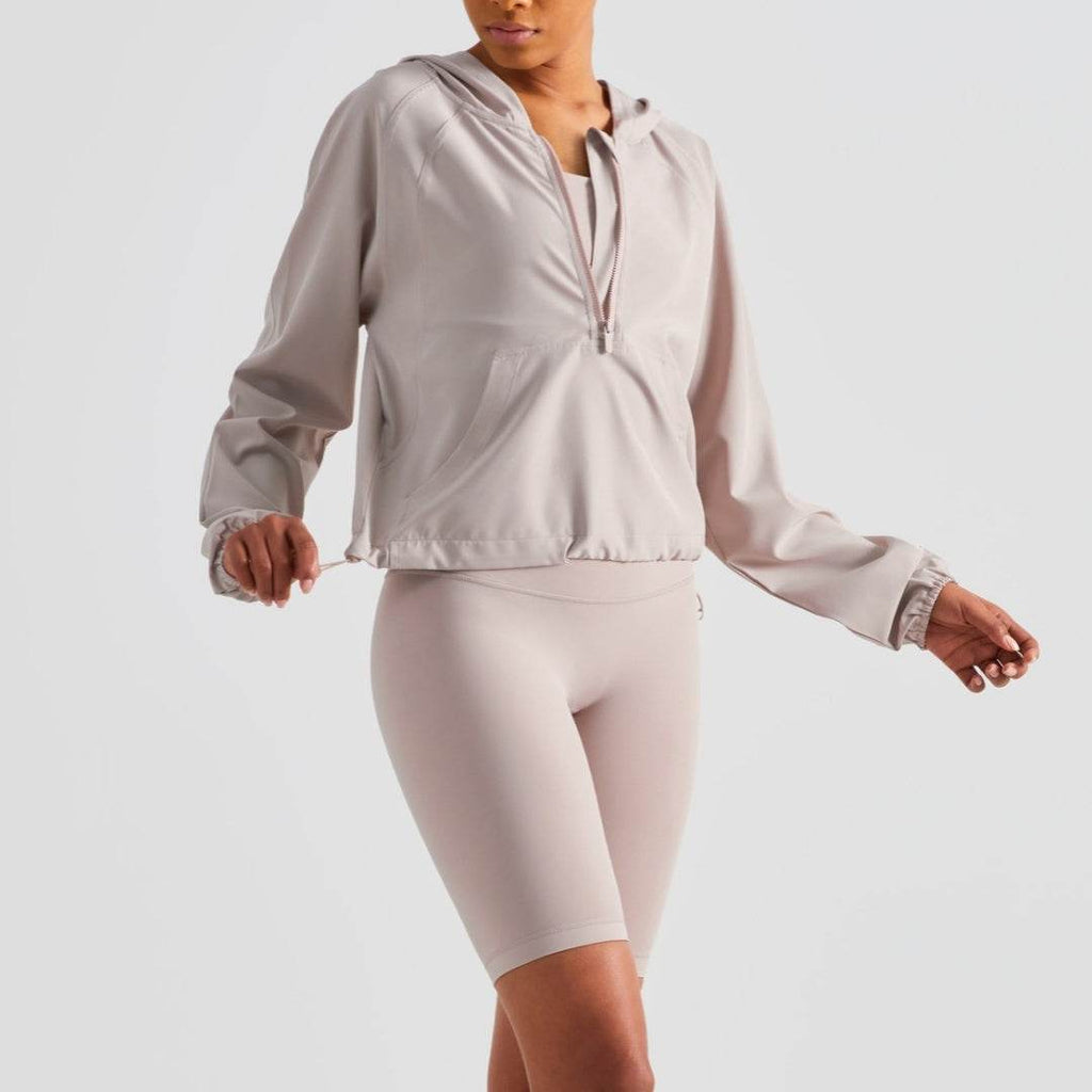 Women's Half Zipper Drawstring Workout Hoodie Athleisure Gym Hoodie - www.Shopthatapp.com