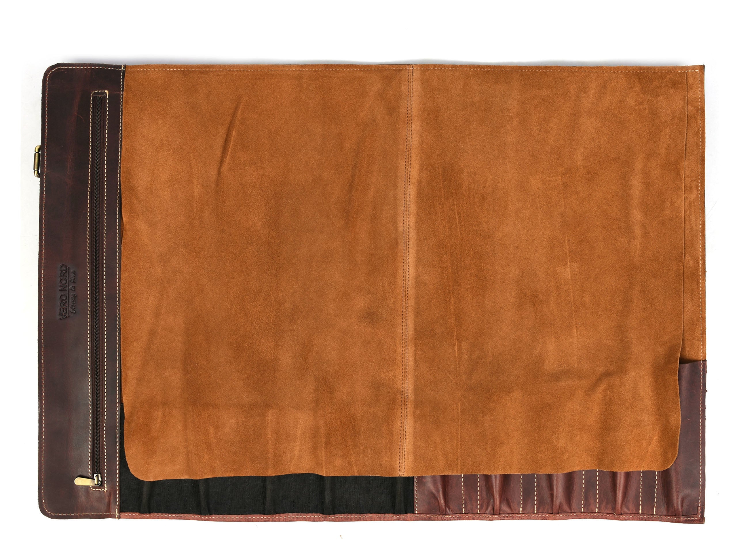 Bend Leather Chef Knife Roll 10 Slot - Walnut Brown - www.Shopthatapp.com