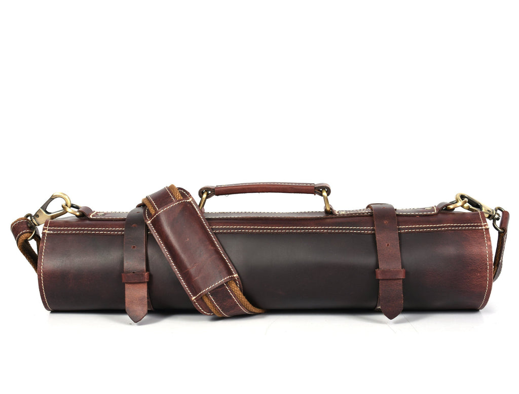 Bend Leather Chef Knife Roll 10 Slot - Walnut Brown - www.Shopthatapp.com