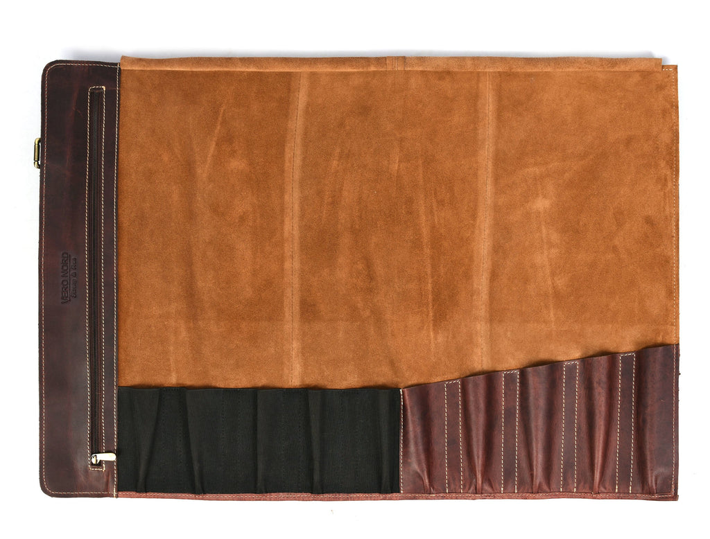 Bend Leather Chef Knife Roll 10 Slot - Walnut Brown - www.Shopthatapp.com