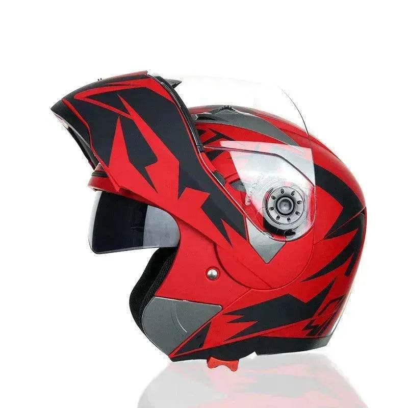 Best Motorcycle Helmet Half Helmet Anti-fog Sunscreen Double Lens Full Face Bike Helmet - www.Shopthatapp.com