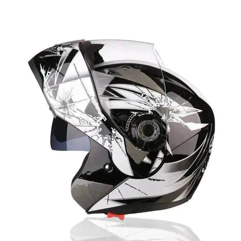 Best Motorcycle Helmet Half Helmet Anti-fog Sunscreen Double Lens Full Face Bike Helmet - www.Shopthatapp.com
