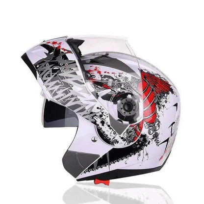 Best Motorcycle Helmet Half Helmet Anti-fog Sunscreen Double Lens Full Face Bike Helmet - www.Shopthatapp.com